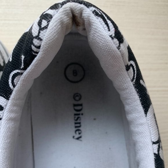 Disney Mickey Mouse Black and White Canvas Sneakers Size 8 - Picture 4 of 5